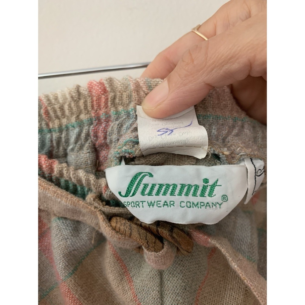 VTG Summit Plaid Skirt A-Line Midi Light Academia Prep Heritage Wool Pastel - Picture 5 of 9